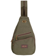 EuroSport Olive Messenger Sling Canvas Shoulder Bag Rucksack Travel Spor... - $53.72 CAD