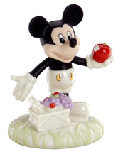Lenox Disney Mickey Mouse Picnic Holding Apple Figurine 3.5&quot;H #833322 New - £30.71 GBP