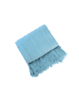 Anyhouz Sky Blue Throw Blanket Faux Cashmere Sofa Cover Vertical Bar Dia... - £49.32 GBP
