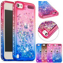 For iPod Touch 7th 6th Gen Glitter Dynamic Quicksand Diamond Rubber Case... - $46.24