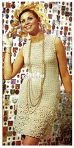 1970s Basic Sleeveless Dress with Flower Pattern - Crochet pattern (PDF 7711) - $3.75