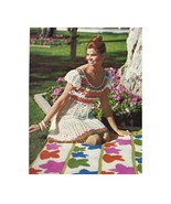 1970s Lacy Peasant Dress Openwork, Puff Sleeves - Crochet pattern (PDF 7764 - £2.95 GBP