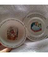 Wedgwood Peter Rabbit Old Mrs. Rabbit plate &amp; bowl England Warne &amp; Co - £19.60 GBP