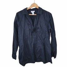 Soft Surroundings | Black Linen Popover Shirt, Womens Size Small - £28.79 GBP