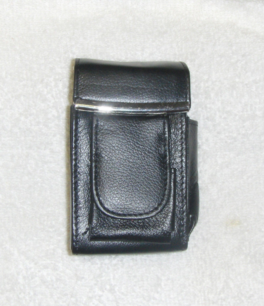 New Genuine Leather Hard Cigarette Case Flip Top - BLACK - $16.00