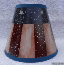 New RUSTIC AMERICANA Paper Chandelier, Sconce -Candle Lampshade Red, white blue - £5.50 GBP