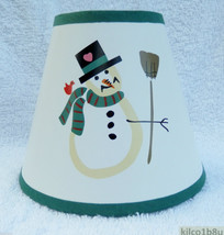 SNOWMAN w/BROOM Holiday Mini Paper Chandelier Lamp Shade, Multi-Color any room - $7.00
