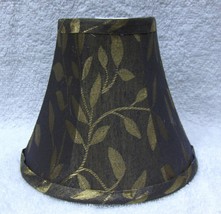 Black w/Gold Leaves All Fabric Chandelier Lamp Shade - £10.39 GBP