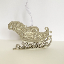 2013 Hallmark Keepsake Santa&#39;s Silver Sled Sleigh Rhinestones Ornament - £11.95 GBP