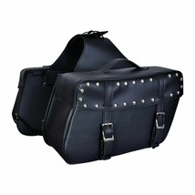 Rider Hold Luggage Motorcycle 2 Strap Studded Saddle Bag Carry Conceal Pocket - £79.79 GBP
