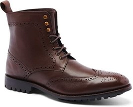 Anthony Veer Grant Men&#39;s Wingtip Oxford  Leather Boot -Chocolate Brown  Size10.5 - £156.44 GBP