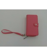 Galaxy S7 Phone Case Pink Magnetic Wallet Zipper Snap Wrist Handle - $281.08 MXN
