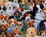 Cotton Garden Puppies Puppy Dogs Pets Animals Fabric Print by the Yard D... - $10.95