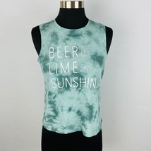 Fifth Sun Sleeveless Tie Dye Print Beer Lime Sunshine S Small T-Shirt - £12.62 GBP