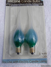 (2) GREEN Silicone Dipped Steady Burn Bulbs 5w E12 (Candelabra) 6201-75 - $6.00