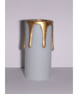 2&quot; White w/Gold Drips Molded Plastic Chandelier Sleeve - $4.50