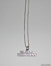 925 Sterling Silver Princess Necklace -  BLACK PRINCESS 18&quot; chain + pendant - £36.18 GBP