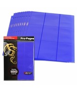 Pack of 10 BCW SIDELOAD PRO 18-POCKET BINDER PAGES - Blue - £5.54 GBP