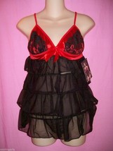 Dreamgirl Sexy Tiered Babydoll and Thong Set - $25.99