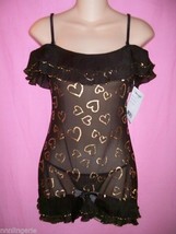 Dreamgirl Lingerie Sexy Golden Hearts Chemise and Thong Set - $23.99
