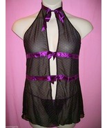 Naughty and Nice Lingerie Famous Maker Plus Size Spicy Ribbon Babydoll &amp;... - $39.78 CAD