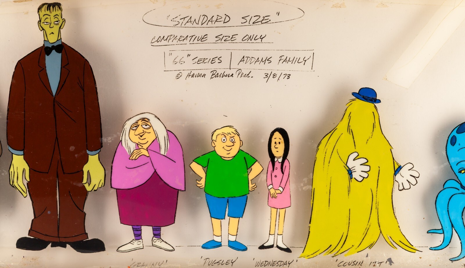 "The Addams Family" 1973 Hanna-Barbera Animated Character Size Acrylic Cel Item image 3