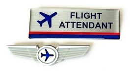 Airlines Flight Attendant Uniform Badge and Pilot Wings Pin - £8.59 GBP