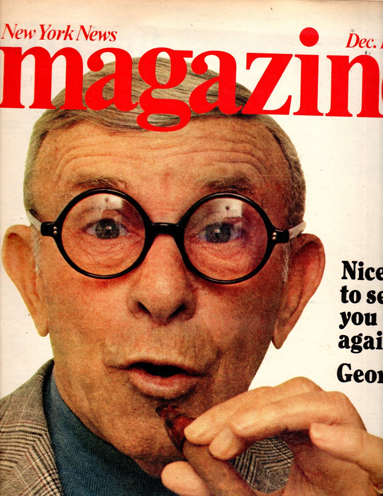 New York News Magazine Featuring  "George Burns"  Dec. 14, 1975 - $3.15