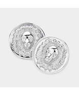 Lion button stud earrings - €10,24 EUR