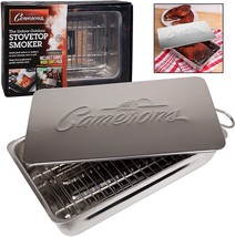 Indoor - Outdoor Stovetop Smoker w Wood Chips and Recipes - 11&quot; x 7&quot; x 3.5&quot; - £31.92 GBP