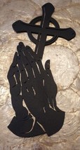 Christian Metal Cross Prayer Praying Hands Wall Hanging Laser Cut 9&quot;  Si... - £19.75 GBP