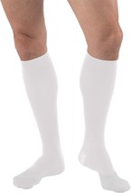 JOBST for men knee high 15-20 mmHg Compression Socks, Closed Toe, Large, White - £53.53 GBP