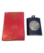 Vintage Merlion Singapore Flask Dragon Pewter Leather Wrap w/ Box 5&quot;x4&quot; - €11,16 EUR