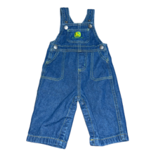 JOHN DEERE Bib Overalls 6 Months Infant Baby Boy Girl Blue Denim Dark Wash Farm - £14.50 GBP