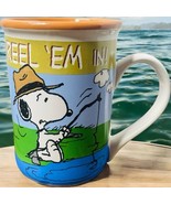 NEW! Peanuts Charlie Brown Snoopy Reel Em In Fishing Stoneware Urban Mug... - £11.28 GBP