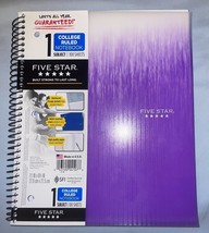 Five Star Spiral Bound College Ruled Notebook - You Pick Color - $15.00