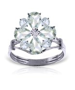 Galaxy Gold GG, 14K Solid White Gold, Natural Aquamarine Ring for Women ... - $940.49