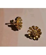 Gold Tone Flower Pierced Stud Earrings - $12.86