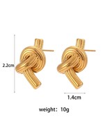 E B belle Official Store Stainless Steel Texture Knot Stud Earrings For ... - £8.61 GBP