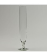 Clear Glass Bud Vase Etched Floral Pattern 9.75&quot;  Tall Cut Flower Motif ... - £11.55 GBP