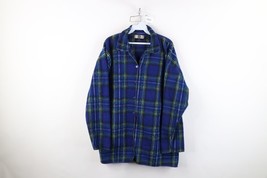 Vtg 90s Streetwear Womens Large Distressed Fleece Collared Button Shirt ... - $39.55