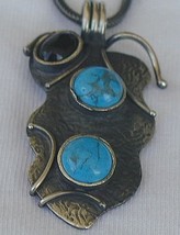 Silver turquoise onyx pendant - $40.00