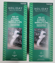 Holiday Living 100 Count S-Hook Gutter Shingle Clips Roof Hangers Lot of... - $12.50