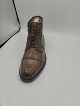 Kenneth Cole Reaction Men Brewster Jack Boots Cap Toe Size 9 M Cognac Leather - £61.79 GBP
