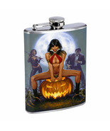 Flask 8oz Stainless Steel Halloween Design-007 - £11.80 GBP