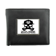 Black Bifold Leather Material Wallet Zombie Design-006 Zombie Response Team - £12.51 GBP