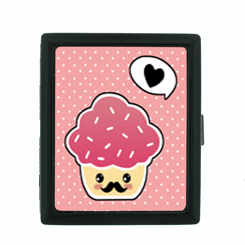 Metal Cigarette Case Holder Box Mustache Design-008