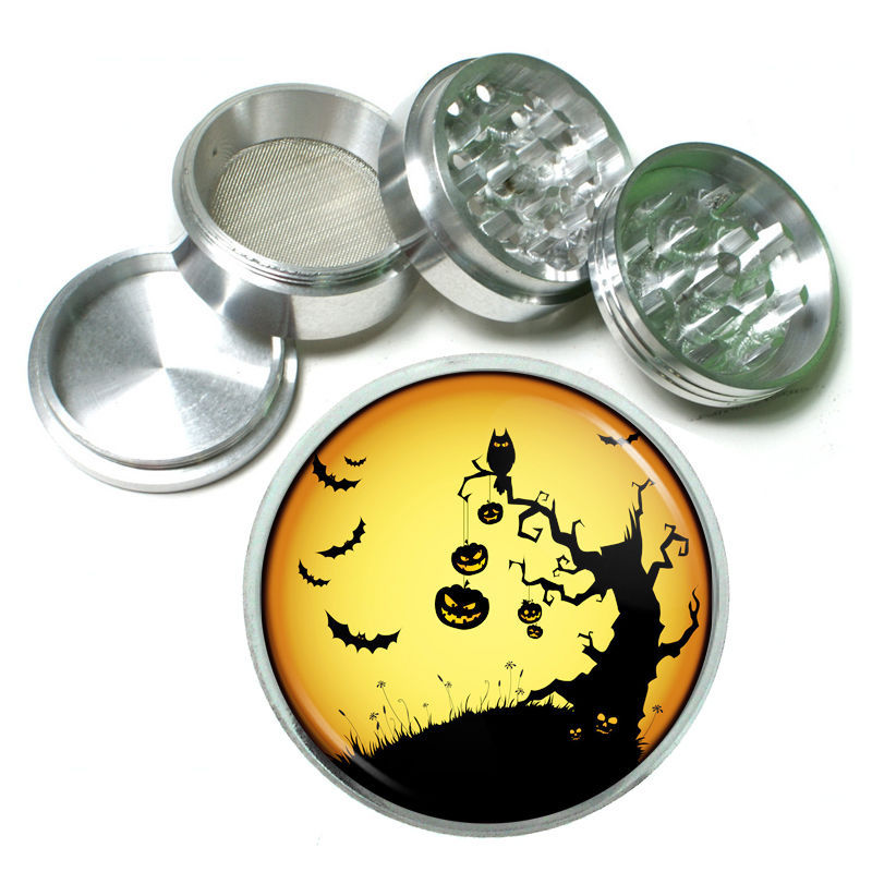 2.5&quot; 4PC Aluminum Sifter Magnetic Herb Grinder Halloween Design-003 - $16.78