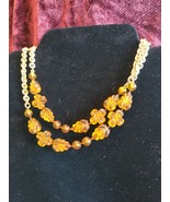 Vintage Faux carved citrine necklace - £7.89 GBP