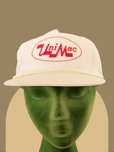 Vintage White Unimac Laundry Equipment Baseball Trucker Cap SnapBack Hat... - $451.07 MXN